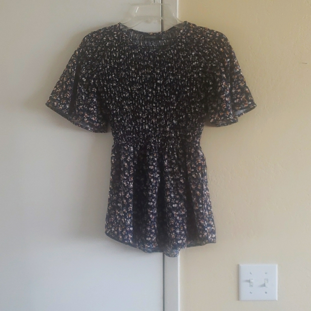 Rouche floral top